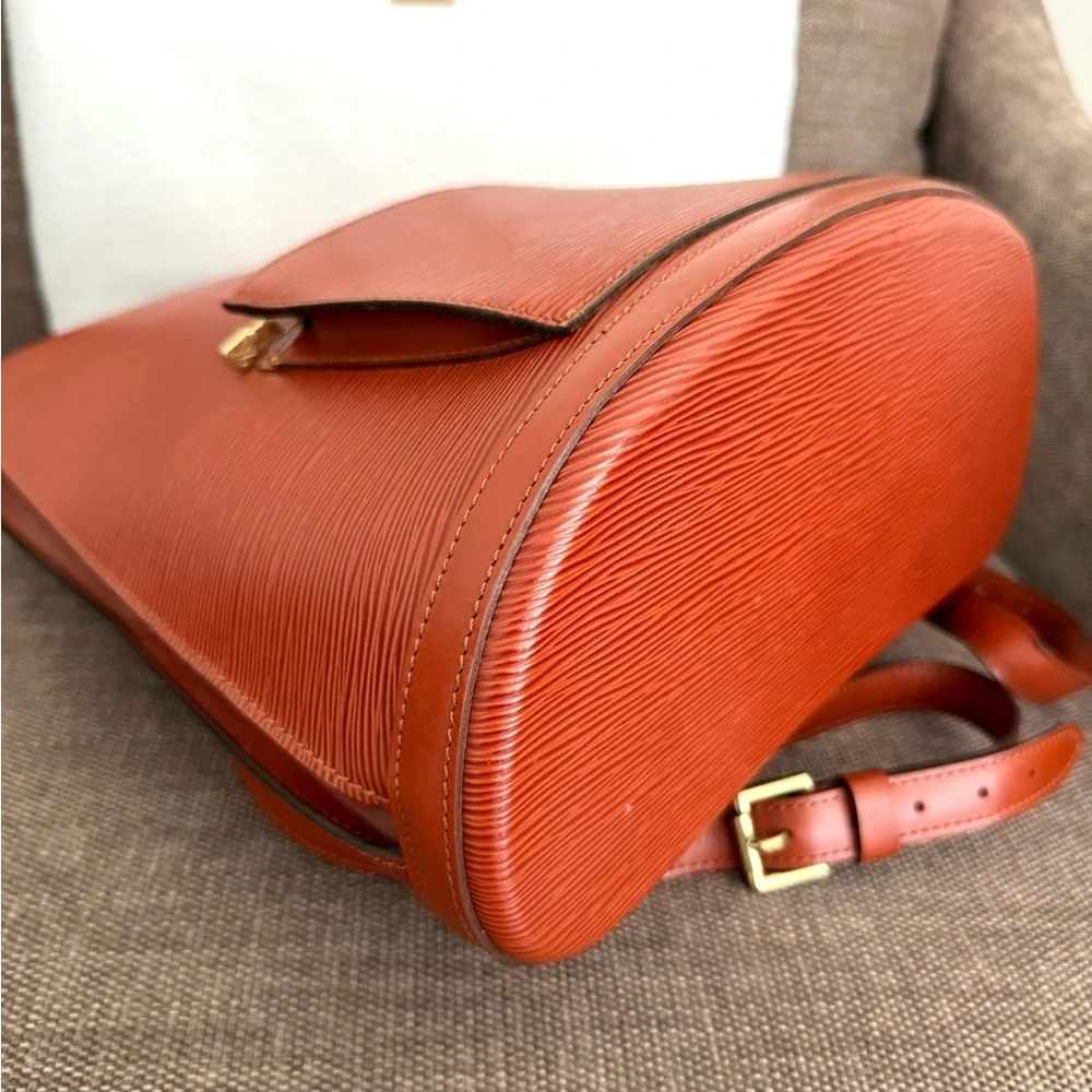 Authentic Louis Vuitton Epi Gobelin Backpack M52293 brown Epi leather